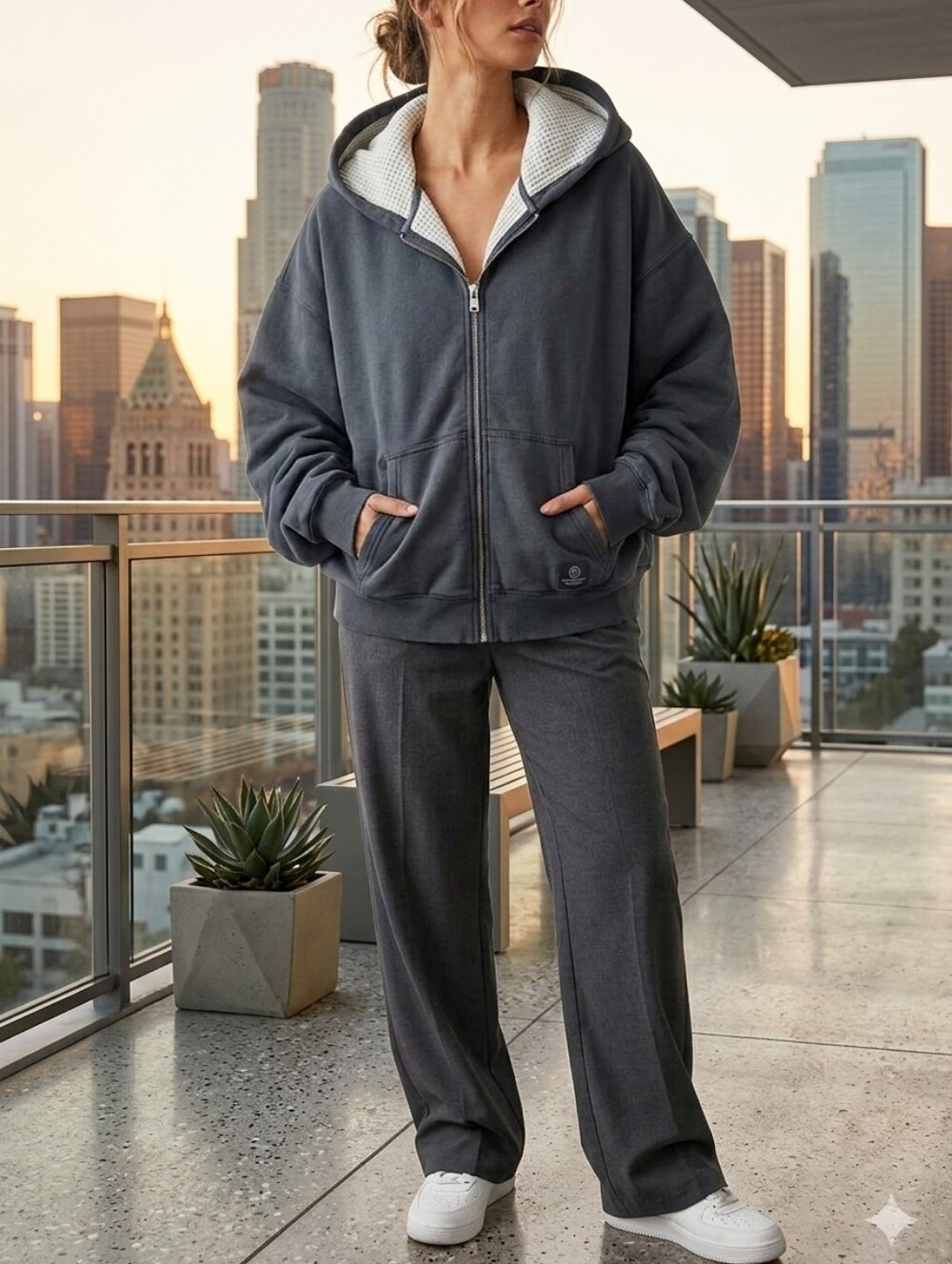 Abercrombie & Fitch Slate Blue Full-Zip Hoodie